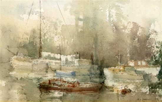 Bernard Philip Batchelor (1924-) Autumn in Gouda and Misty Morning on The Thames 6 x 8in. & 5.5 x 9in.